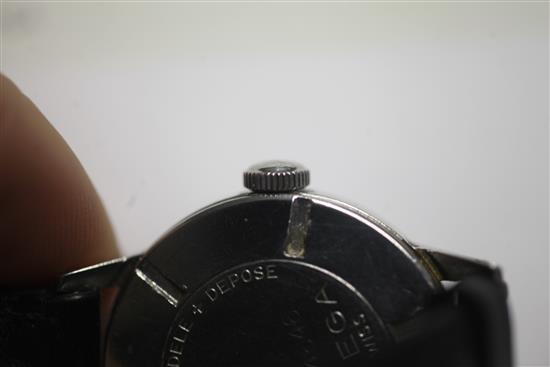 A gentlemans 1940s/1950s stainless steel Omega (non magnetic) manual wind wrist watch,